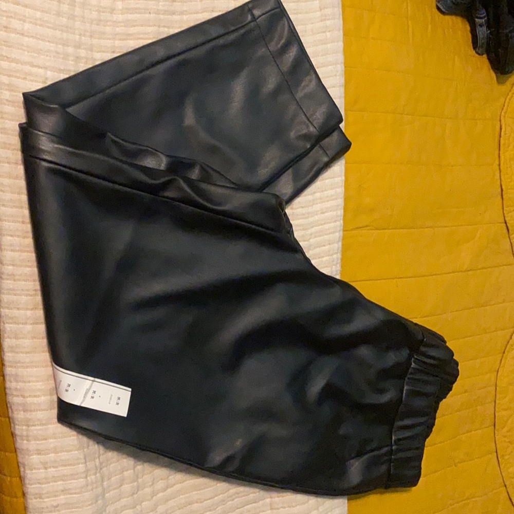 Leather joggers